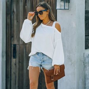 Vici Cold Shoulder White Top